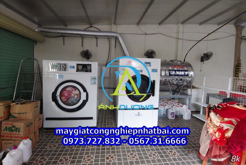 Lắp đặt máy giặt công nghiệp cũ nhật bãi tại Yên Mô